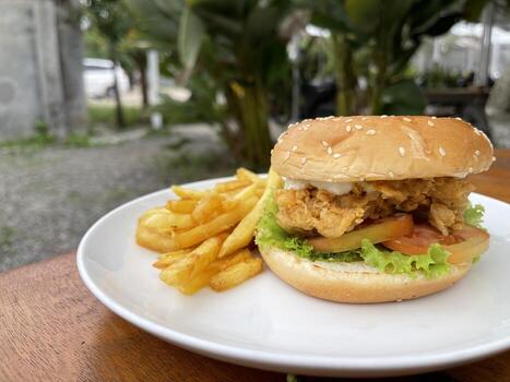 imagen de hamburguesa de pollo foto
