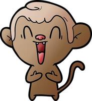 cartoon laughing monkey vector