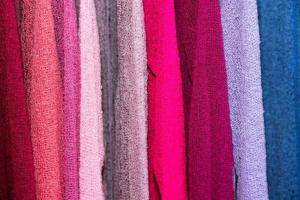 Different colors silk fabric photo