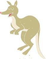 flat color illustration of kangaroo vector