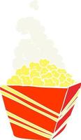 flat color illustration of fresh popcorn vector