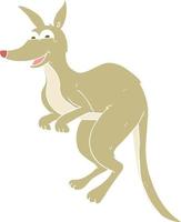 flat color illustration of kangaroo vector