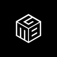 diseño de logotipo de letra mbg con fondo negro en ilustrador, logotipo de cubo, logotipo de vector, estilo de superposición de fuente de alfabeto moderno. diseños de caligrafía para logo, afiche, invitación, etc. vector