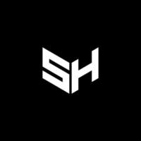 SH letter logo design with black background in illustrator, cube logo, vector logo, modern alphabet font overlap style. calligraphy designs for logo, Poster, Invitation, etc.
