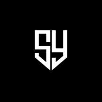 SY letter logo design with black background in illustrator. Vector logo, calligraphy designs for logo, Poster, Invitation, etc.