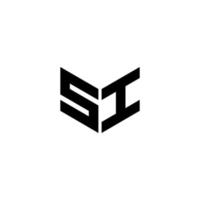 SI letter logo design with white background in illustrator, cube logo, vector logo, modern alphabet font overlap style. calligraphy designs for logo, Poster, Invitation, etc.