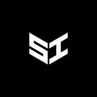 SI letter logo design with black background in illustrator, cube logo, vector logo, modern alphabet font overlap style. calligraphy designs for logo, Poster, Invitation, etc.