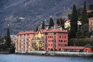 bellano como lake in winter photo