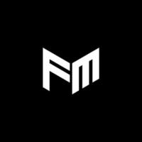 diseño de logotipo de letra fm con fondo negro en illustrator. logotipo vectorial, diseños de caligrafía para logotipo, afiche, invitación, etc. vector