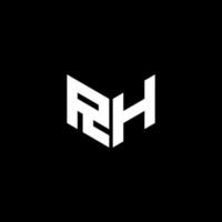 diseño del logotipo de la letra rh con fondo negro en illustrator. logotipo vectorial, diseños de caligrafía para logotipo, afiche, invitación, etc. vector