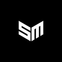 diseño de logotipo de letra sm con fondo negro en ilustrador, logotipo de cubo, logotipo de vector, estilo de superposición de fuente de alfabeto moderno. diseños de caligrafía para logo, afiche, invitación, etc. vector