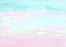 Abstract pastel pink, white, blue, green background. Textured brush strokes on paper. Colorful artistic backdrop. Contemporary oil painting photo