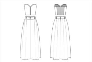 Fashion Technical Drawing Dress Vector Art Icons and Graphics