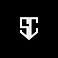 SC letter logo design with black background in illustrator. Vector logo, calligraphy designs for logo, Poster, Invitation, etc.