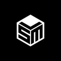 SML letter logo design with black background in illustrator, cube logo, vector logo, modern alphabet font overlap style. calligraphy designs for logo, Poster, Invitation, etc.