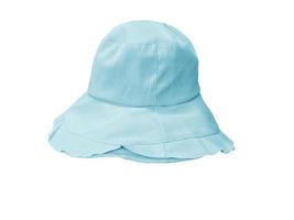 Blue bucket hat isolated on white photo