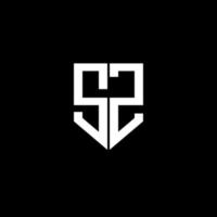 SZ letter logo design with black background in illustrator. Vector logo, calligraphy designs for logo, Poster, Invitation, etc.