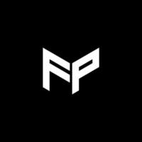 FP letter logo design with black background in illustrator. Vector logo, calligraphy designs for logo, Poster, Invitation, etc