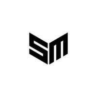 diseño de logotipo de letra sm con fondo blanco en ilustrador, logotipo de cubo, logotipo de vector, estilo de superposición de fuente de alfabeto moderno. diseños de caligrafía para logo, afiche, invitación, etc. vector