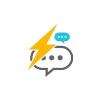 Thunder Chat Logo Design Template. Chat Fast logo concept vector. Creative Icon Symbol vector