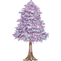 Christmas tree illustration Designed with watercolor graphics techniques. transparent background Suitable for Christmas theme decorations, digital printing, bag design, gifts, Christmas cards, sticker png