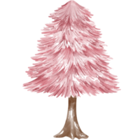 Christmas tree illustration Designed with watercolor graphics techniques. transparent background Suitable for Christmas theme decorations, digital printing, bag design, gifts, Christmas cards, sticker png