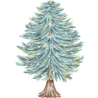 Christmas tree illustration Designed with watercolor graphics techniques. transparent background Suitable for Christmas theme decorations, digital printing, bag design, gifts, Christmas cards, sticker png