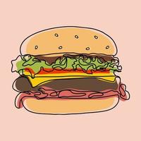 hamburguesa comida rapida vector