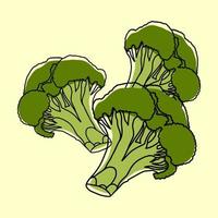 broccoli one line vector