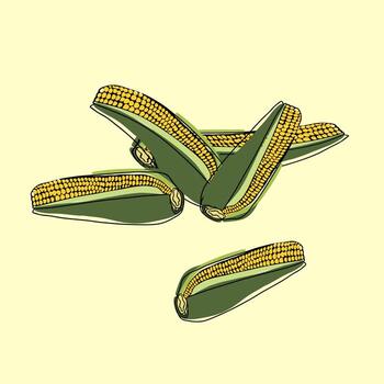 maíz una línea vector