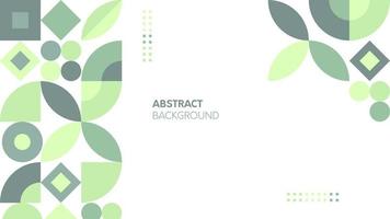 Abstract Background with bauhaus pattern colored green white modern wall art vector