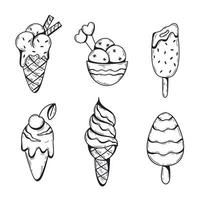 conjunto de bocetos de helado vector