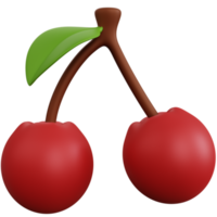 3d rendering fresh cherries isolated png