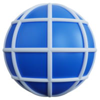 globo de internet de renderização 3d isolado png