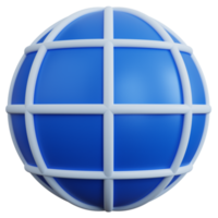 globe internet de rendu 3d isolé png