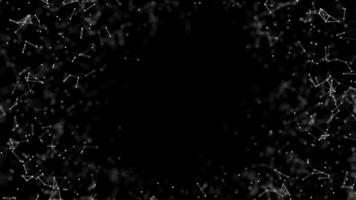 een zwart en wit kader van in beweging dots en lijnen. lusvormige animatie.