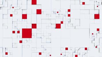 arrière-plan de cubes blancs et rouges se déplaçant à différents niveaux. animation en boucle infinie. video