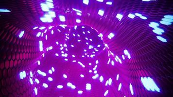 Flying through space with flashing hexagons. Infinitely looped animation. video