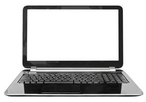 front view of portable computer with cut out screen photo