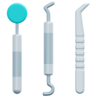 outils de dentiste illustration d'icône de rendu 3d png