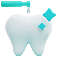illustration de l'icône de rendu 3d de nettoyage dentaire png