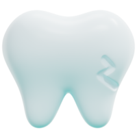 broken tooth 3d render icon illustration png