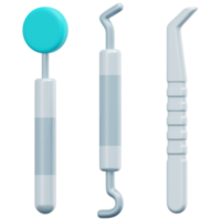 outils de dentiste illustration d'icône de rendu 3d png