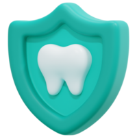 illustration de l'icône de rendu 3d de l'assurance dentaire png