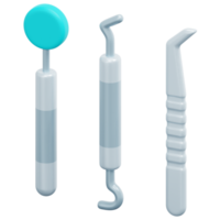 outils de dentiste illustration d'icône de rendu 3d png