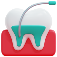 root canal 3d render icon illustration png