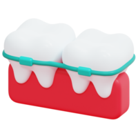 illustration d'icône de rendu 3d d'orthodontie png