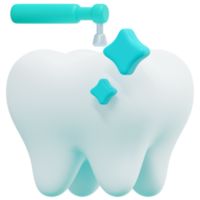 ilustração de ícone de renderização 3d de limpeza dental png