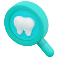 ilustración de icono de renderizado 3d de chequeo dental png