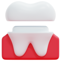 coroa dental 3d render ilustração de ícone png